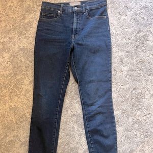 Like New Everlane Stretch High Rise skinny jeans Ankle Size 28 Dark Blue